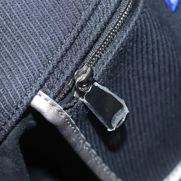 BURBERRY Blue Label Hand Bag Canvas Black Silver Auth - Picture 13 of 16